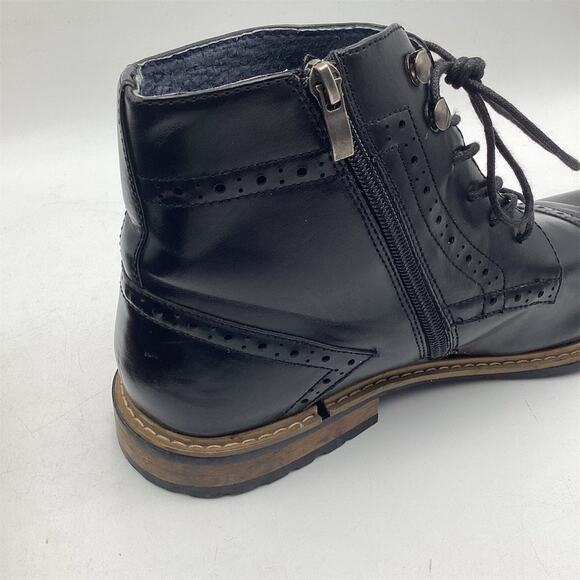 Bruno Marc Men\'s Ankle Boots Black‎ Cap Toe Lace Up Side Zip Size 10.5 main image 9
